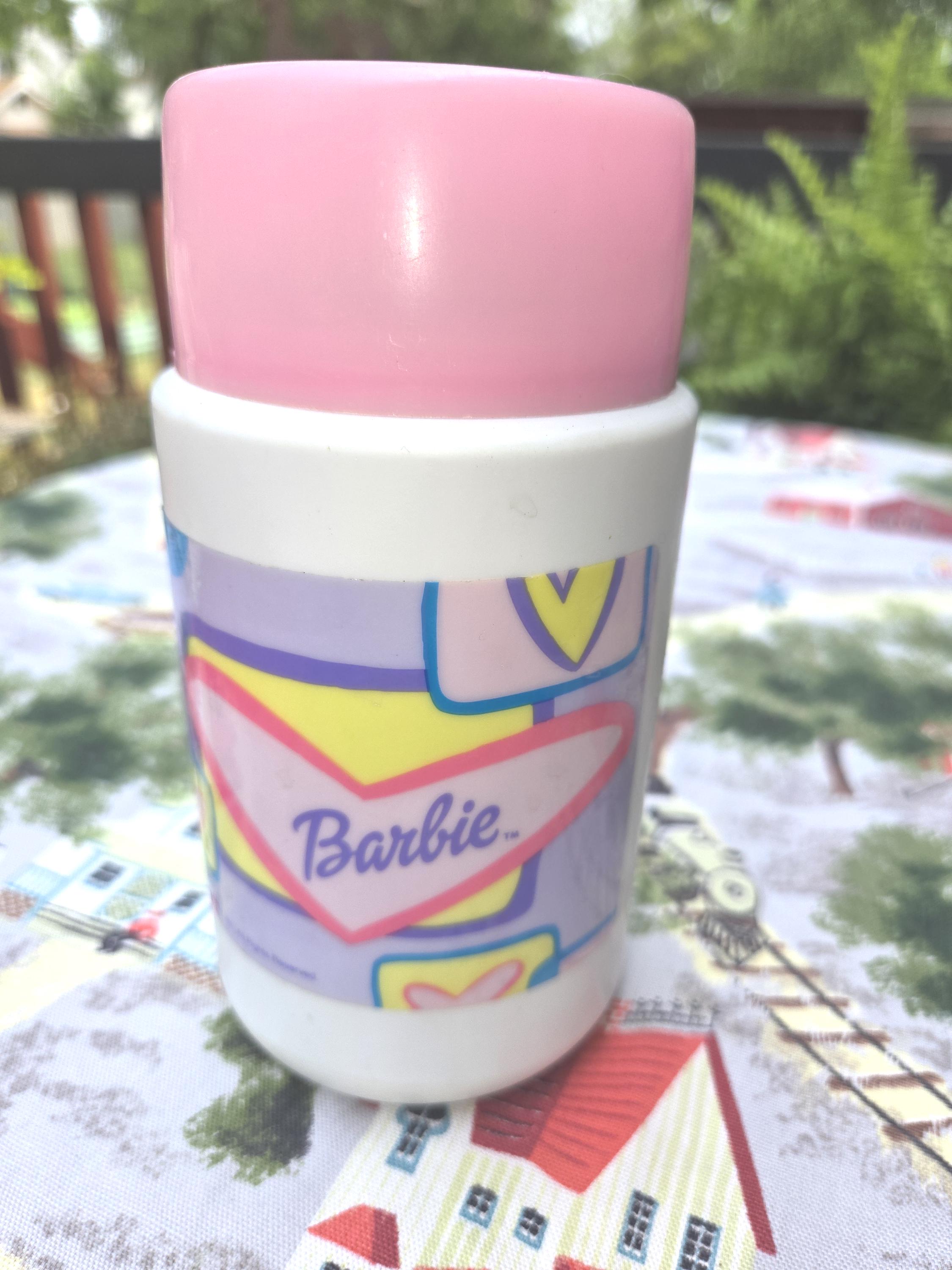 Vintage Thermos Barbie 8 Ounce Pink Top Dated 1999