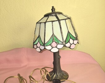 Vintage L&L WMC Table Desk Lamp-stained Glass Tiffany Style