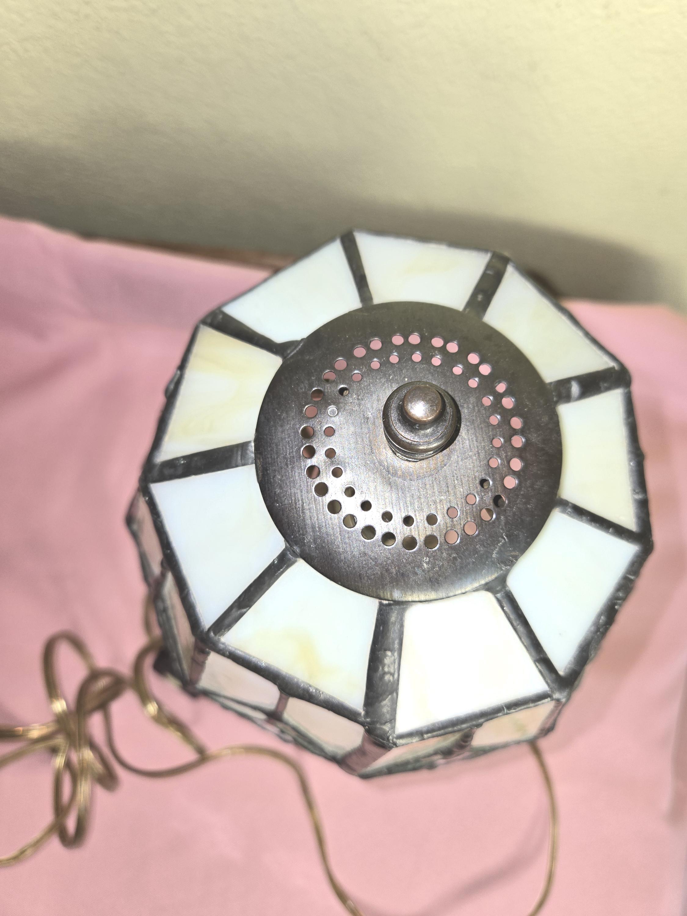 Vintage L&L WMC Table Desk Lamp-stained Glass Tiffany Style