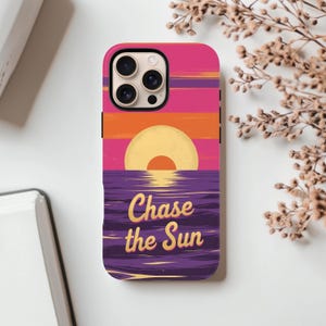 Retro Sunset Phone Case / Vintage Aesthetic Design for iPhone 16 15 14 13 12 11 Pro Max & Samsung Galaxy S25 S24 S23 S22 S21
