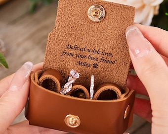 Personalisierte Hochzeit Ringträger Tasche für Hund Vorschlag Verlobungsring Box Leder Hund Ring Box Pet Vorschlag Idee Ring Box für Hundehalsband