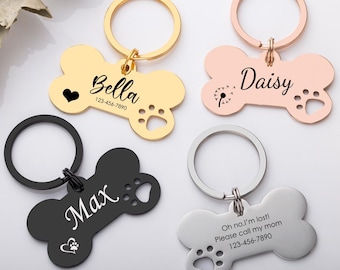 Cat Name Tag Pet ID Tag Personalized Dog Tag Dog Tag with Address/Phone Engraved Dog Tag Custom Dog  Name Collar Tag Dog Name Tags Dog Gifts
