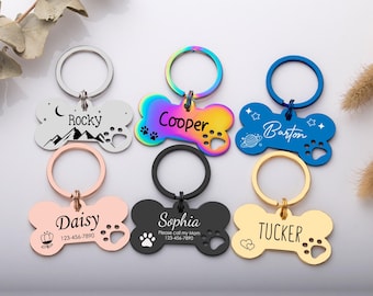 Custom Bone Dog Tag, Cat ID Tag, Hollow Paw Bone, ID Tag for Dog, Personalized Cat Name Tag, Dog Collar Tag, Unique Pet Tag, Dog Name Tag