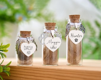 Frasco conmemorativo de pelo de mascota personalizado, recuerdo conmemorativo de pelo de mascota, frasco conmemorativo de pelo de mascota personalizado, regalo de recuerdo para perros, regalos conmemorativos para perros y gatos, regalos para la pérdida de mascotas