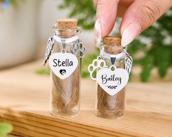 Pet Fur Keepsake Jar Pet Hair Memorial Jar Personalized Pet Fur Jar Cat Rememberance Gifts Pet Loss Gift Cat Memorial Urn Dog Memorial Gift