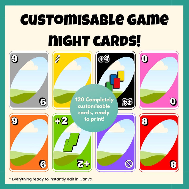Personalised Uno-style Card Game | Custom Family & Party Game ...