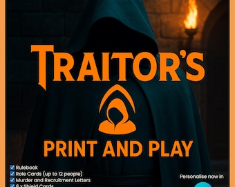 Kit de juego para fiestas de traidores / Noche de misterio y asesinato (Descarga digital)