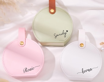 Custom Bridesmaid Gifts, Personalized Name Travel Jewelry Box, Wedding Jewelry Case,Bridal Party Gifts,Wedding Favors, Birthday Gift for Her