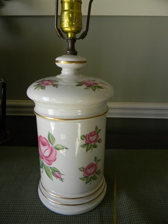 Lamp With Pink Roses Etsy