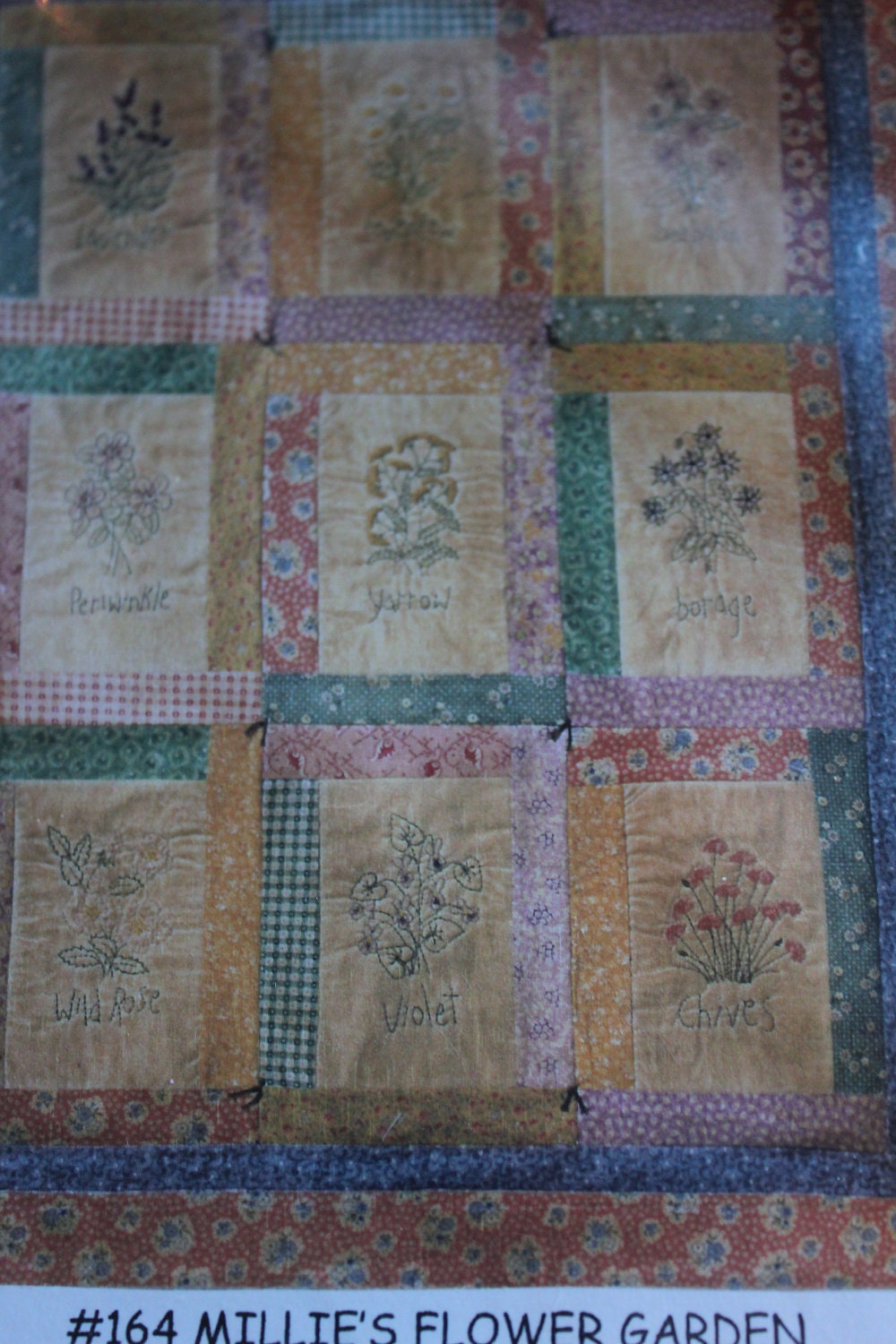 Flower Garden Wall Quilt Pattern Etsy