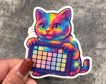Regenbogen Galaxie AAC Katze | SLP Sticker | Lily the AAC Cat Sticker