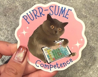 Schnurr-summe Kompetenz | SLP Sticker | AAC Aufkleber | Neurovielfalt-affirming Vinyl-Aufkleber | Lily the AAC Cat Sticker