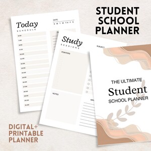 Student Planner Printable PDF | Class Schedule, Assignment Tracker ...
