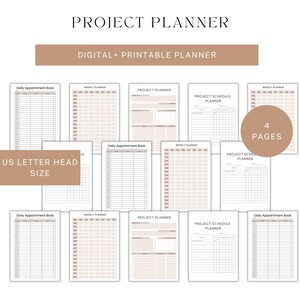 Project Planner Printable | Task Tracker, Goal Setting & Deadline Organizer | Digital PDF for Work, School or Personal Projects