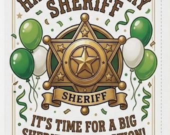 Herdenkingsverjaardagskaart Sheriff's Department van Los Angeles - professionele opvouwbare digitale sjabloon van 10 x 7,5 voor LASD-vieringen