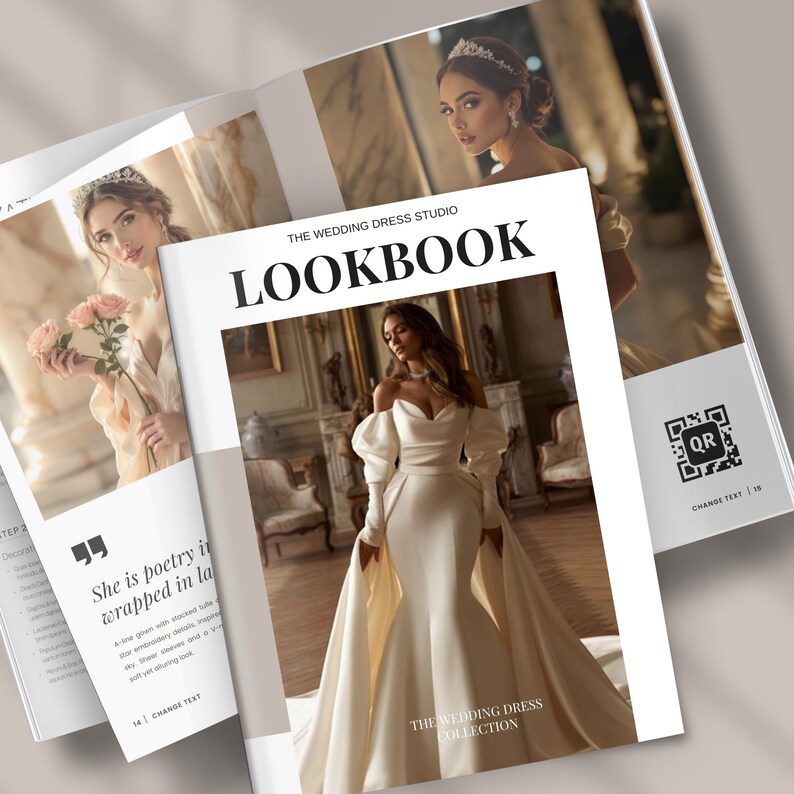 Lookbook Pages Bridal Lookbook Template | Wedding Collection Brochure | Elegant ...