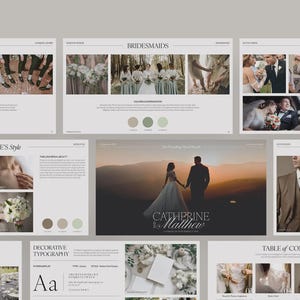 Plantilla Canva de tablero de ideas para bodas estéticas / Tablero de visión nupcial editable de 20 páginas / Descarga instantánea para novias y organizadores