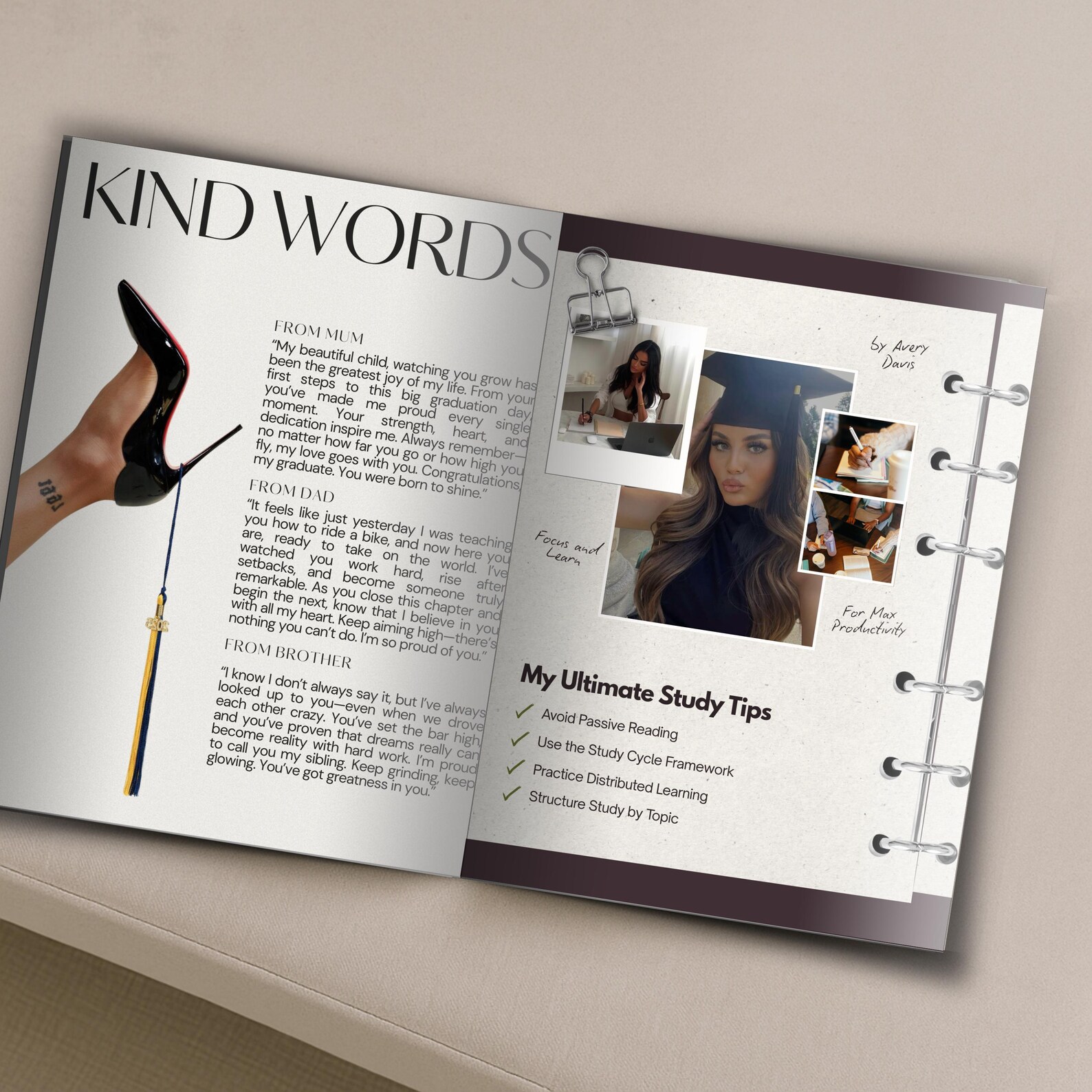 Personalized Graduation Magazine Template DIY Graduation Keepsake Class
