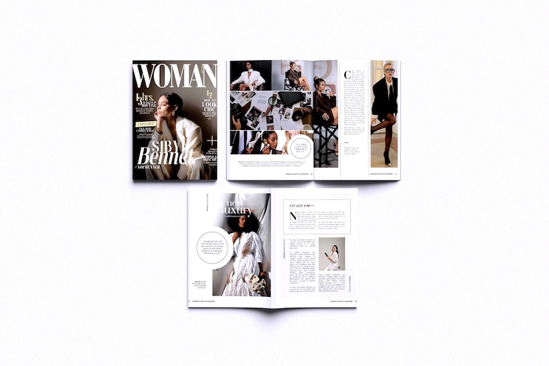 Editable Fashion Magazine Template Canva Vogue Style Portfolio Template ...