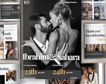 Couple Photo Book Canva Template | Anniversary Gift for Him or Her | Personalized Scrapbook Album | Wedding, Engagement & Romantic Keepsake