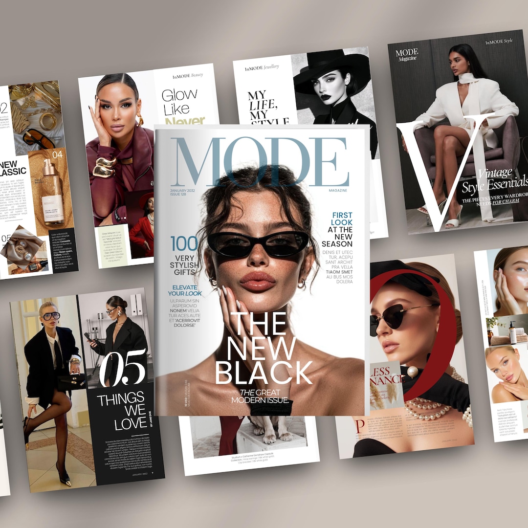 Editable Canva Magazine Template | Vogue Style Workbook, Product ...
