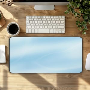 Baby Blue Desk Mat: Minimalist Office Decor, Student Gift