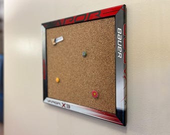 Hockey Stick Bulletin Board | Upcycled Sports Decor (18x18)
