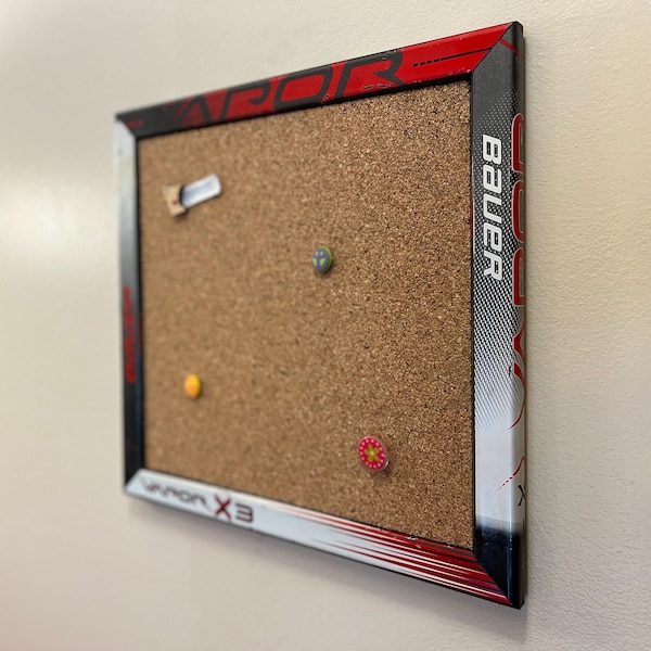 Hockey Stick Bulletin Board | Upcycled Sports Decor (18x18)