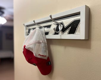 Upcycled Hockey Stick Coat Rack: Sports Wall Decor CCM