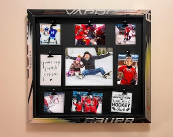 Hockey Stick Photo Collage Frame | Upcycled Sports Decor
