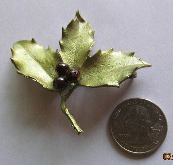 Michael Michaud Holly Leaf And Berries Vintage Br… - image 3