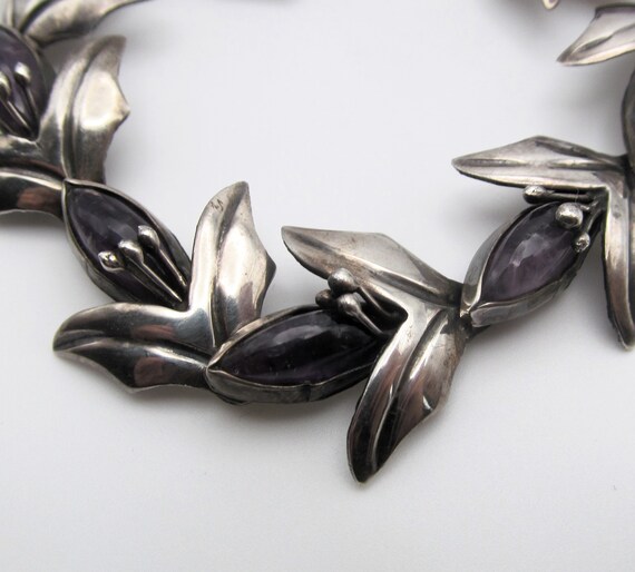 Vintage Sterling Amethyst Taxco Mexico Bracelet - image 8