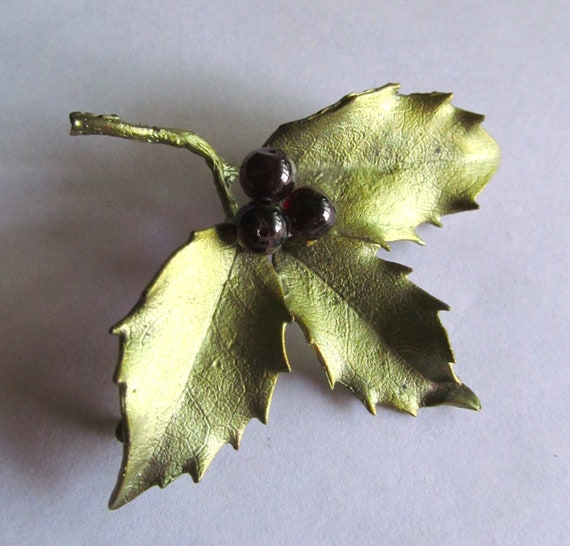 Michael Michaud Holly Leaf And Berries Vintage Br… - image 4