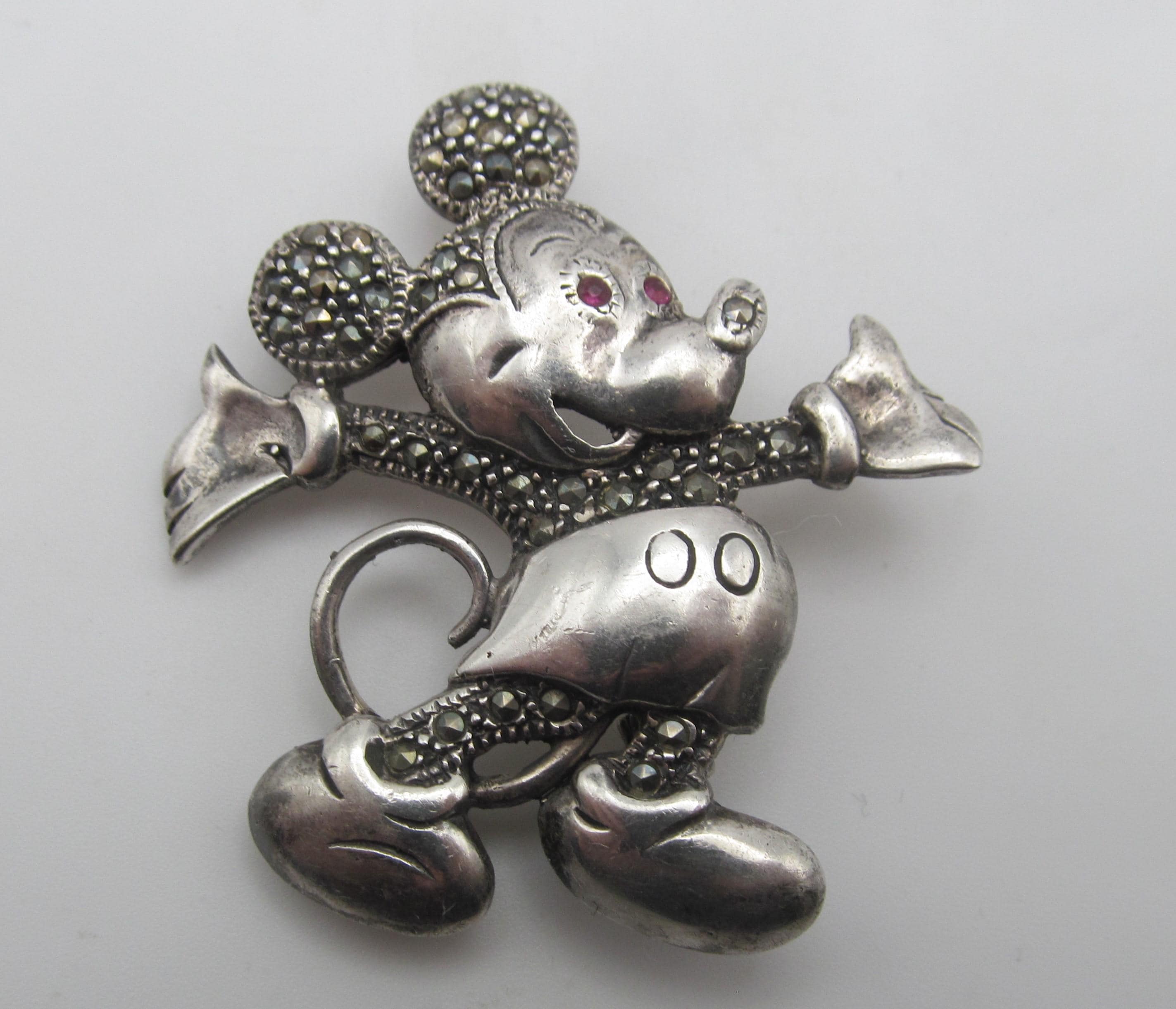 ピンズ・ピンバッジ・缶バッジ Mickey Mouse Sterling Silver Pin Vintage Disney Mickey Brooch VTG STERLING Mickey Mouse Brooch/Pendant