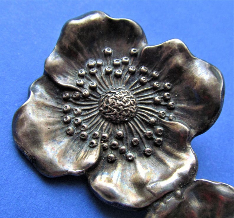 Unger Brothers Antique Sterling Silver Double Poppy Art Nouveau Flower ...