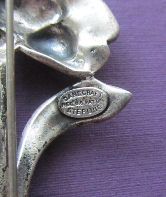 Antique Danecraft Solid Sterling Silver Flower Br… - image 7