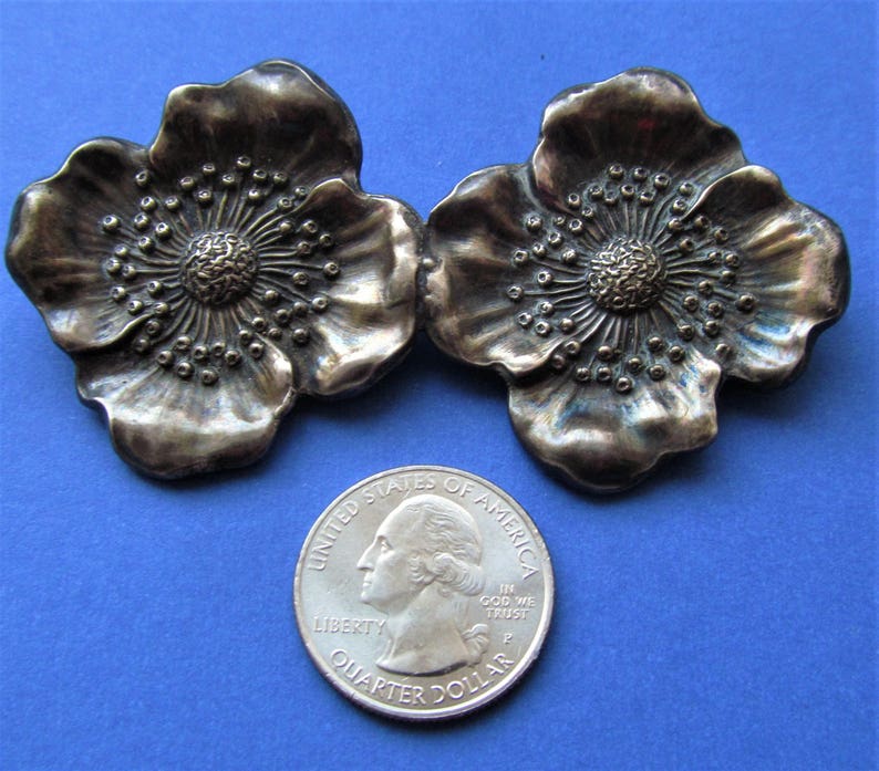 Unger Brothers Antique Sterling Silver Double Poppy Art Nouveau Flower ...