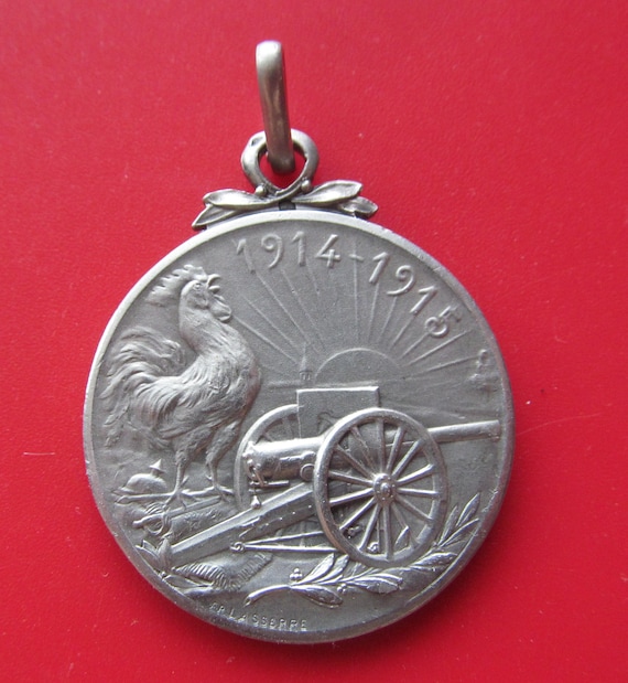 Médaillon Ancien En Argent 800 - Pendentif Patriotique Empire Allemagne - Vintage