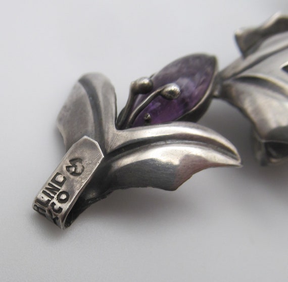 Vintage Sterling Amethyst Taxco Mexico Bracelet - image 10