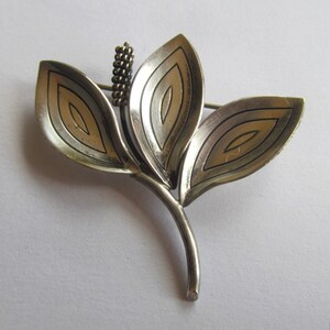 Aarre and Krogh Sterling Silver Mid Century Calla Lily Modernist Denmark Brooch