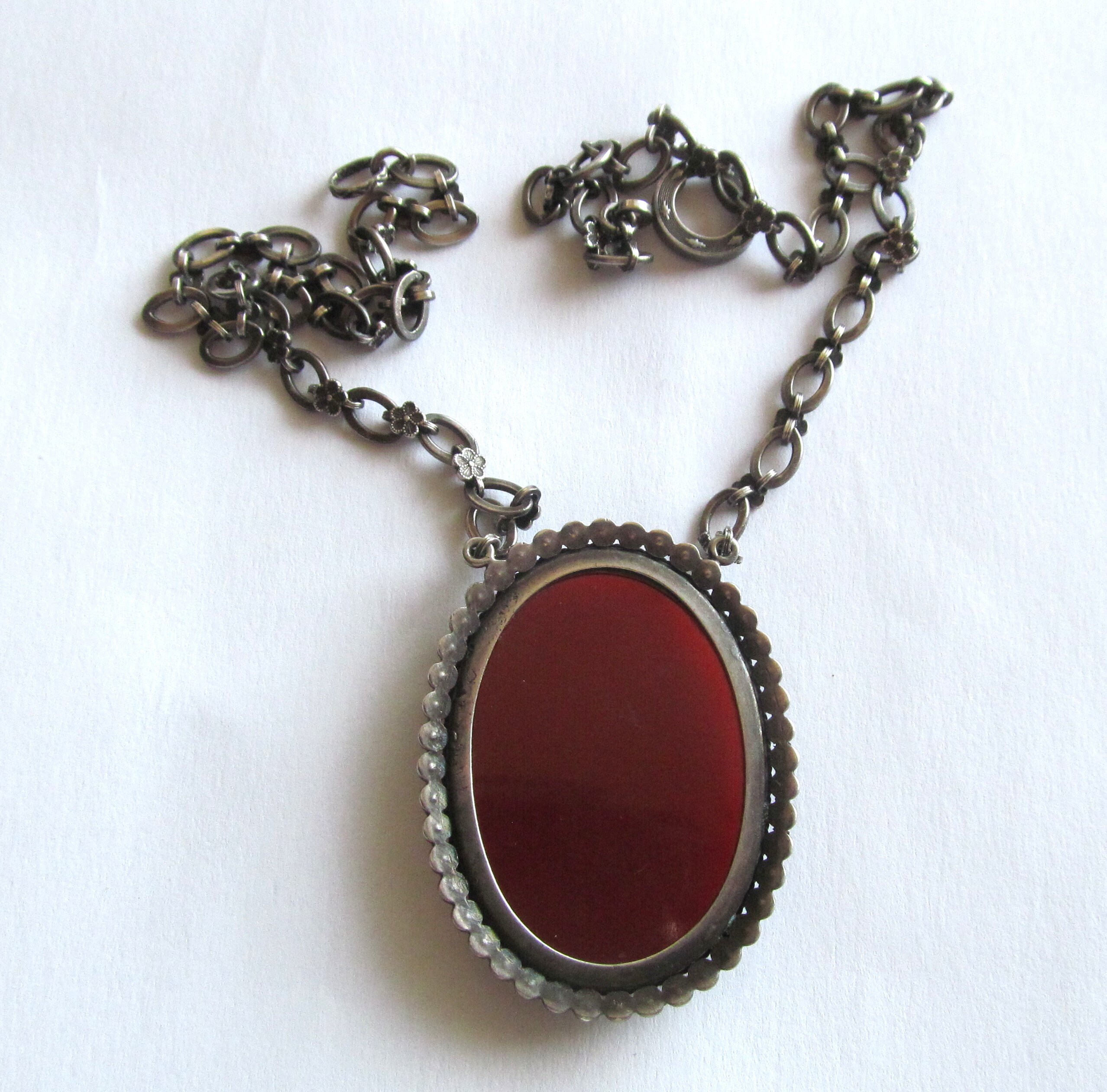 Sterling Silver Carnelian Art Deco Choker Necklace Marcasite Antique ...
