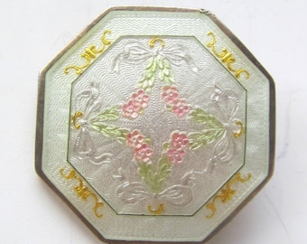 Art Nouveau Sterling Enamel Champleve Antique Brooch Pin By Charels Robbins