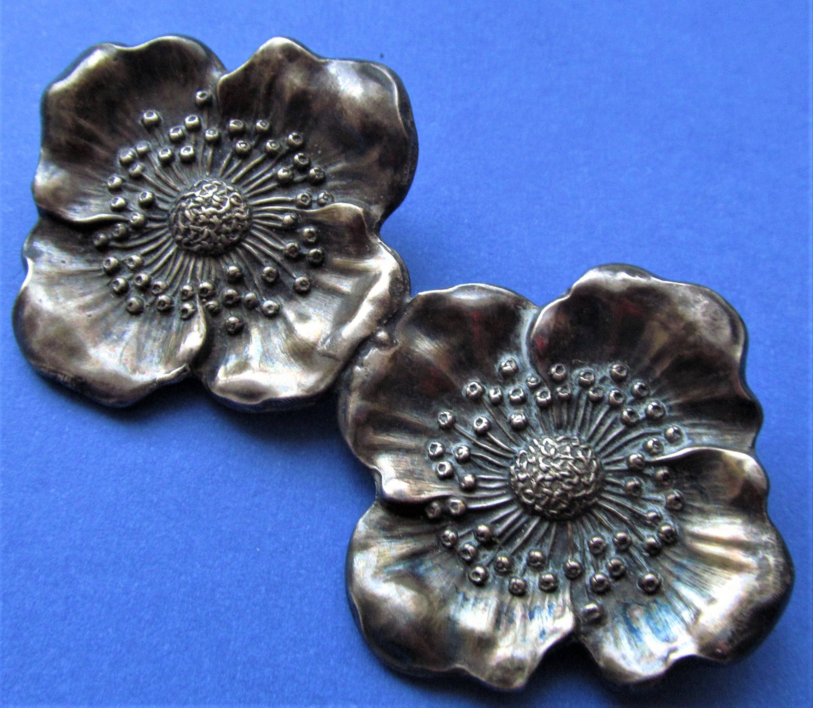 Unger Brothers Antique Sterling Silver Double Poppy Art Nouveau Flower ...