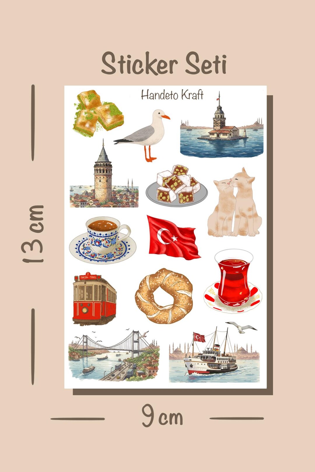 Turkce Sticker Istanbul Planner Stickers: Vintage Style Scrapbook Decals Turkey ...