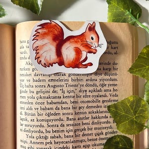 Squirrel Magnetic Bookmark - Handmade Magnetic Bookmark, Waterproof Magnetic Bookmark, Gift for Book Lovers, Magnetic Page Marker