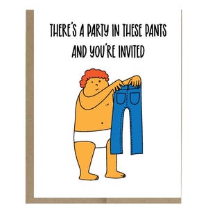 Carte de voeux Party Pants