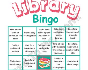 Bingo in biblioteca per bambini: divertente sfida di lettura (PDF stampabile)