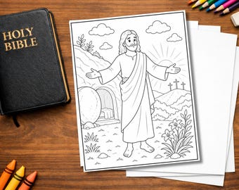 Resurrection of Jesus Coloring Page | Easter Bible Printable for Kids | Empty Tomb Activity | Christian Coloring Sheet |