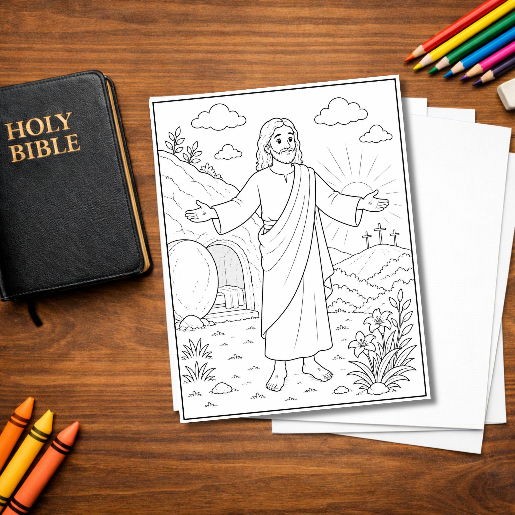Resurrection of Jesus Coloring Page | Easter Bible Printable for Kids ...