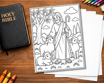 Jesus Coloring Page For Kids | Jesus the Good Shepherd | Bible Coloring Activity | Sunday School LDS Primary